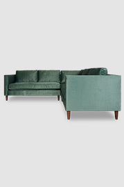 Natalie sectional in green velvet