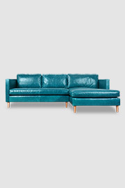 106.5 Natalie sofa+chaise in Cortina Bay blue leather