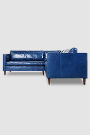 96x96 Natalie sectional in Bellissimo Nilo blue leather