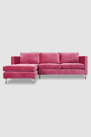 98 Natalie sofa+chaise in Como Romance pink velvet