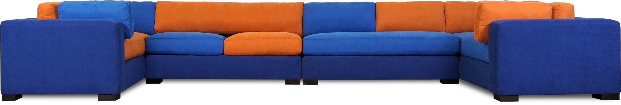 Chad sectional sofa in Fulton Lapis stain-proof blue fabric
