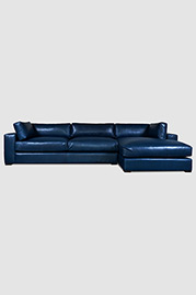 Chad sofa+chaise in Papillon Ink leather