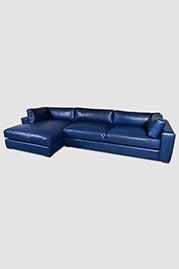 Chad sofa+chaise in Papillon Ink leather
