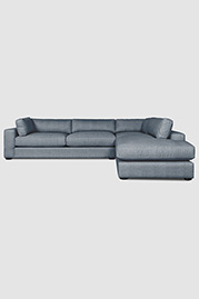 Chad sectional in Chartres Storm stain-proof fabric