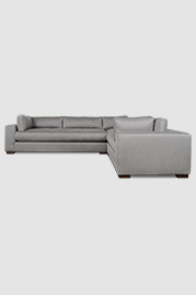 126x100 Chad sectional in Sunbrella Aciton Stone fabric