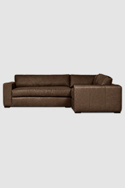 Chad sectional sofa in Stardust Gallup 1620 brown rustic leather