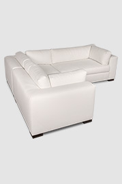 Chad sectional sofa in white fabric