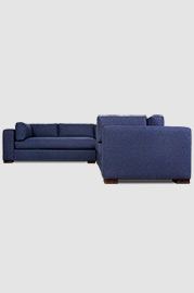 Chad sectional sofa in Fulton Lapis stain-proof blue fabric