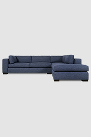 118.5x90 Chad sectional in Minetta Ocean performance fabric