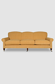 95 Bunny sofa in Vermillion Sunshine fabric with caster legs