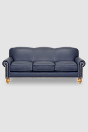 80 Bunny tight-back sofa in Road Warrior Camber Blue performance leather