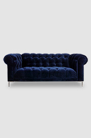 80 Eliza Modern Chesterfield sofa in Como Indigo blue velvet