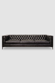 107 Dot sofa in Capreize Tire black leather with Angelo metal legs in black