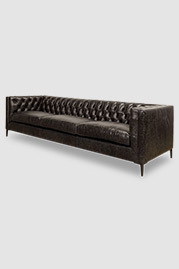 107 Dot sofa in Capreize Tire black leather with Angelo metal legs in black