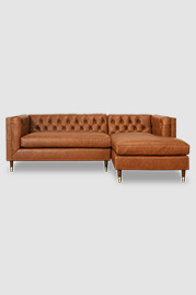 92 Dot sofa+chaise in Cheyenne Stirrup brown performance leather