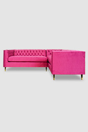 92x62 Dot sectional in Thompson Fuchsia performance velvet