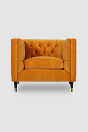 Dot armchair in Como Butternut velvet