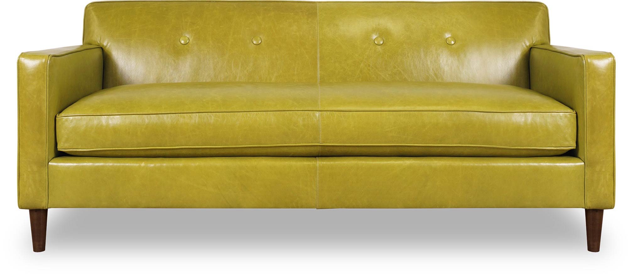 80 Sport sofa in Absolute Avocado green leather with bench cushion