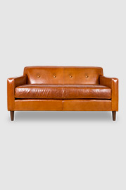 68 Sport sofa in Echo Cognac leather with bench cushion