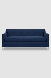80 Sport modern sofa in Cortlandt Admiral blue stain-proof fabric with Angelo brushed aluminum legs