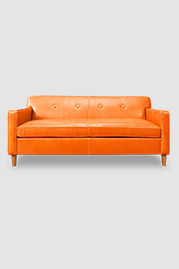 80 Sport sleeper sofa in Brighton Mandarin orange leather