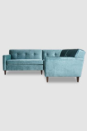 Sport sectional in Bruges Caribbean blue velvet