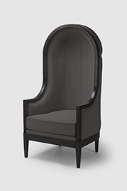 Porter chair in Greenwich Platinum with ebony finish