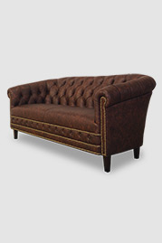 Collins loveseat in brown leather