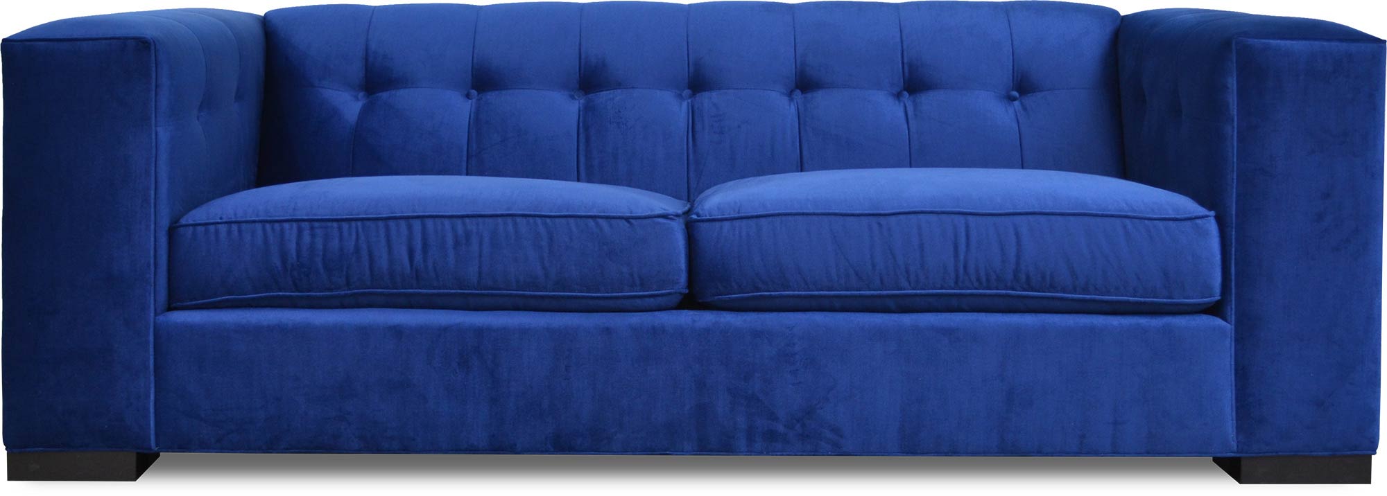 84 Jack sofa in Thompson Danube stain-proof blue velvet