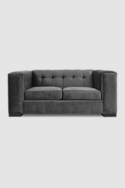 68 Jack love seat in Thompson Slate stain-proof grey velvet