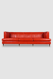 114 Erica sofa in Athene Rosso with brass-tipped legs