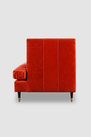 114 Erica sofa in Athene Rosso with brass-tipped legs