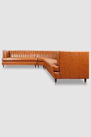 110.5x110.5 Erica radius-corner sectional in Guilia Bourbon leather