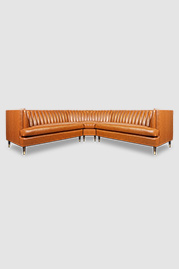 110.5x110.5 Erica radius-corner sectional in Guilia Bourbon leather