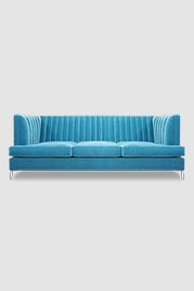 93 Erica sofa in Porto Blue Lagoon performance velvet