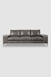 91 Cricket contemporary sofa in Cortina Rhino 1185 grey leather