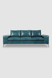 91 Cricket contemporary sofa in Cortina Bay 5625 turquoise leather