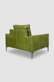 43 Cricket contemporary armchair in Cortina Poblano 7284 green leather