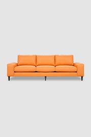 109 Cricket sofa in Reef Pro Clownfish orange faux leather