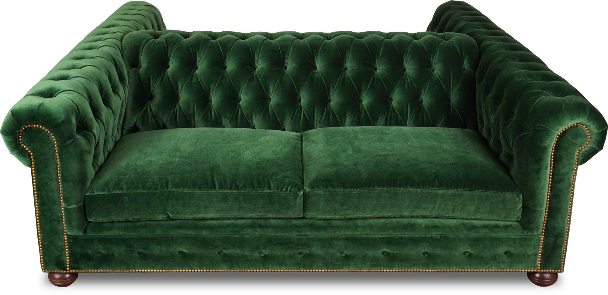 Janus Dual Sided Chesterfield Sofa Roger Chris Green leather chesterfield style sofa,no rips or missing studs has ball claw feet and a curved back there is. janus dual sided chesterfield sofa