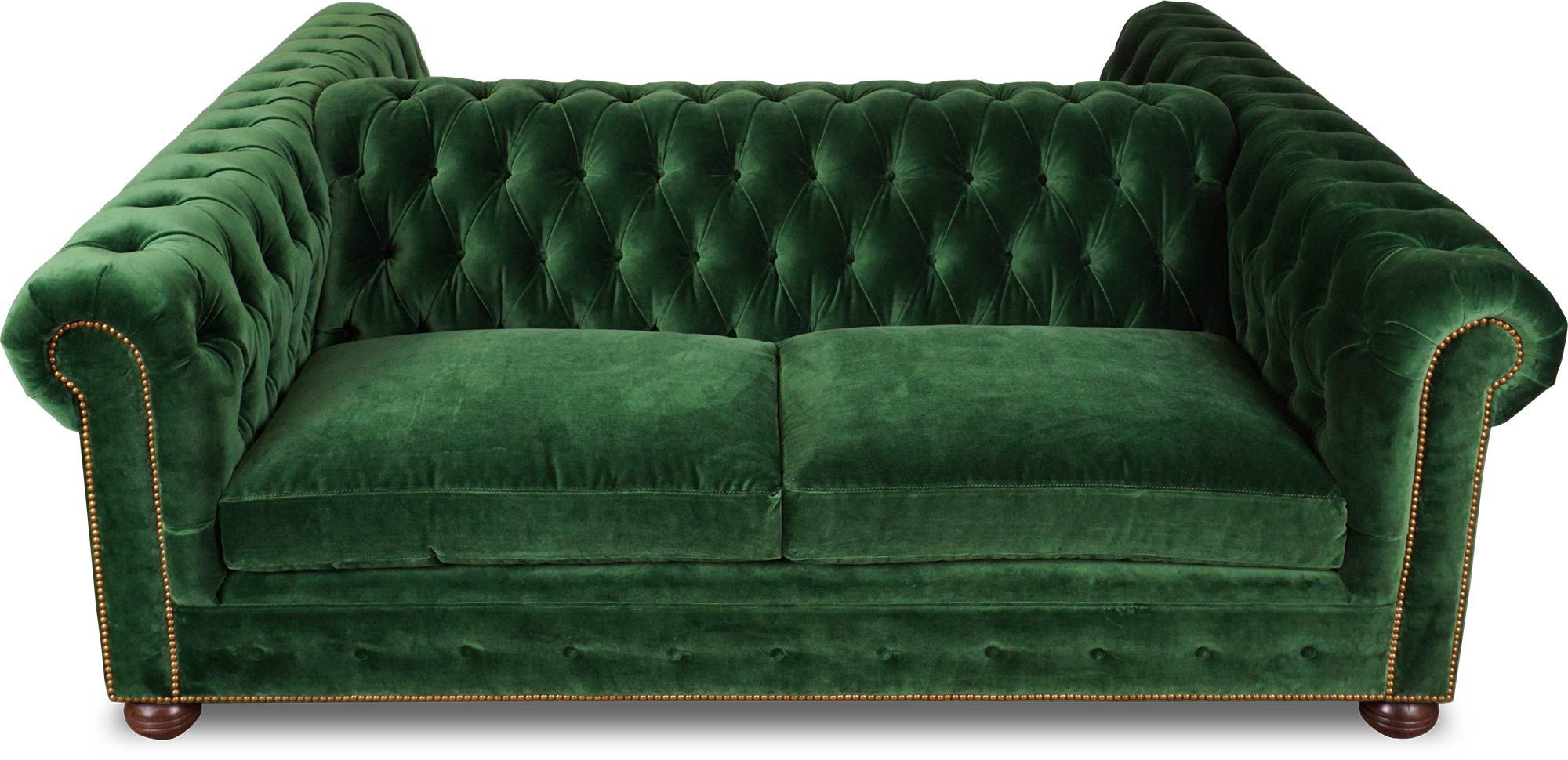 85 dual-sided Chesterfield sofa in Como Emerald green velvet