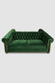 85 dual-sided Chesterfield sofa in Como Emerald green velvet