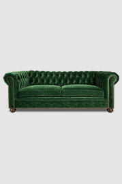 85 dual-sided Chesterfield sofa in Como Emerald green velvet