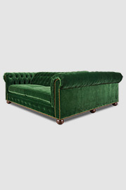 85 dual-sided Chesterfield sofa in Como Emerald green velvet