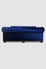 85 Janus dual-sided Chesterfield sofa with tufted seat in Prince Sapphire blue velvet