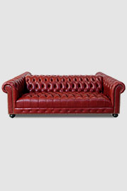 91 Janus dual-sided Chesterfield sofa in Everlast Red Rock with tufted seat
