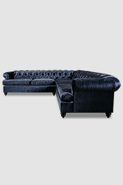 Poodles 101.5x101.5 sectional in Prince Galaxy navy blue velvet