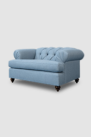 55 Poodles chair in Ludlow Chambray stain-proof blue fabric