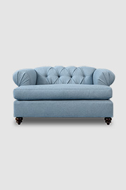 55 Poodles chair in Ludlow Chambray stain-proof blue fabric