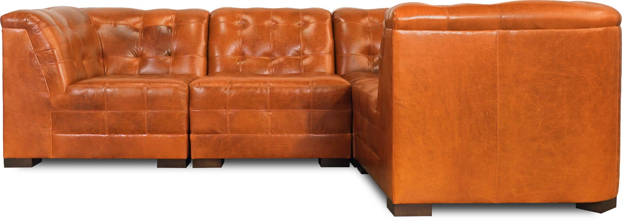111x76 Freddie modular sectional in Echo Cognac leather